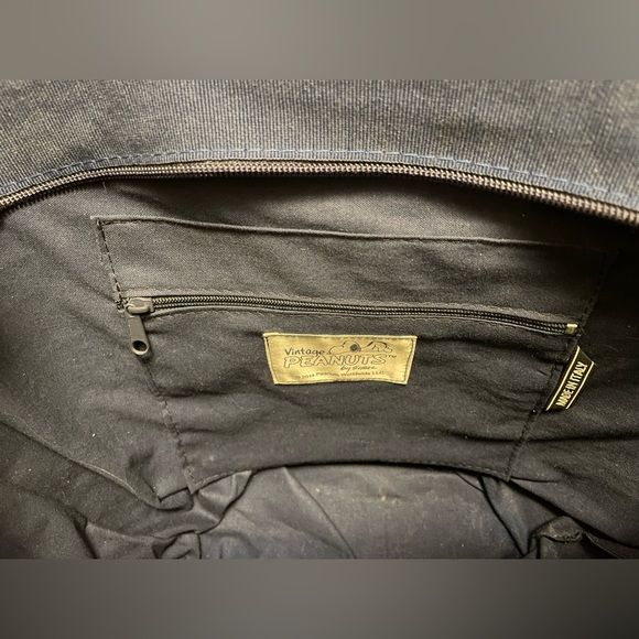 NEW Snoopy Japan blue/white striped woven hand bag - Picture 2 of 3